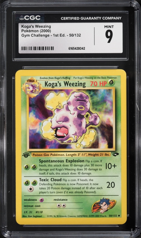 2000 Pokemon Gym Challenge 1st Edition Koga's Weezing #50 CGC 9 MINT