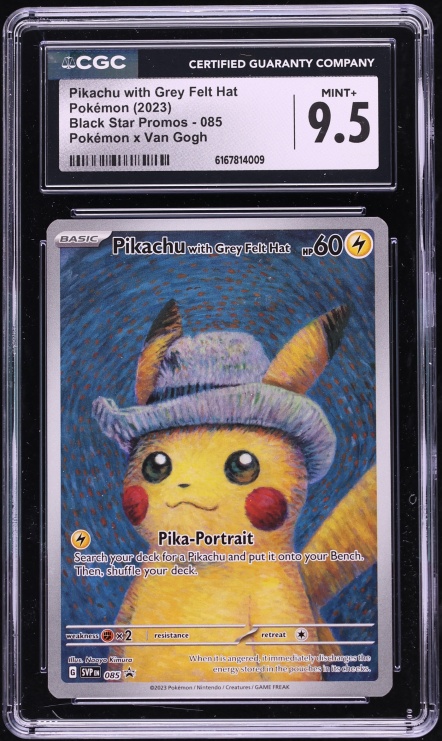 2023 Pokemon SV Promo Van Gogh Full Art Pikachu With Grey Felt Hat #85 CGC 9.5 MINT+