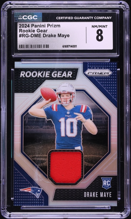 2024 Panini Prizm Gear Drake Maye ROOKIE PATCH #RG-DME CGC 8 NM-MT