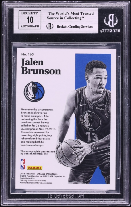 2018 Panini Encased Jalen Brunson ROOKIE AUTO /75 #165 BGS 9 MINT