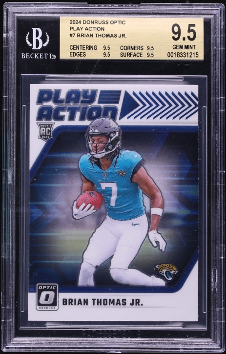 2024 Donruss Optic Play Action Brian Thomas Jr. ROOKIE #7 BGS 9.5 GEM MINT