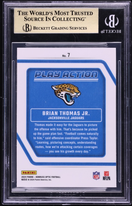 2024 Donruss Optic Play Action Brian Thomas Jr. ROOKIE #7 BGS 9.5 GEM MINT