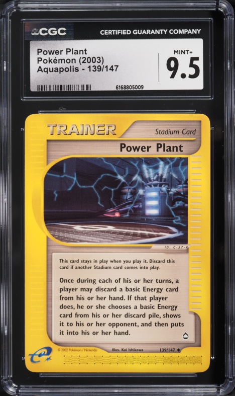 2003 Pokemon Aquapolis Power Plant #139 CGC 9.5 MINT+