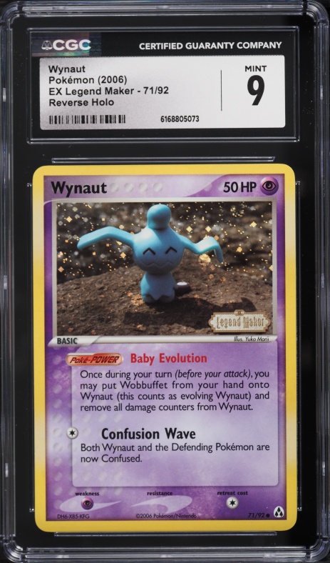 2006 Pokemon EX Legend Maker Reverse Holo Wynaut #71 CGC 9 MINT