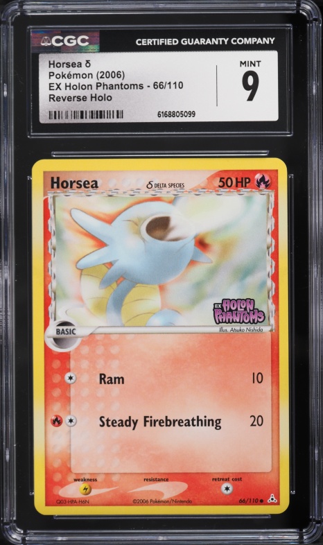2006 Pokemon EX Holon Phantoms Reverse Holo Horsea #66 CGC 9 MINT