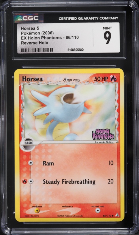 2006 Pokemon EX Holon Phantoms Reverse Holo Horsea #66 CGC 9 MINT