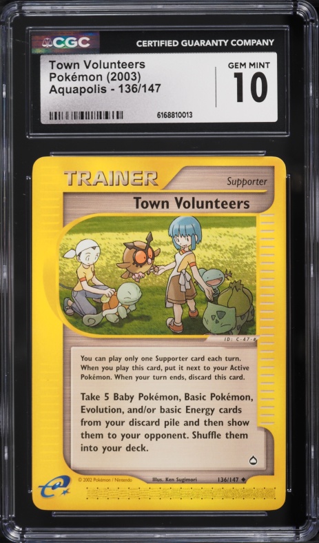 2003 Pokemon Aquapolis Town Volunteers #136 CGC 10 GEM MINT