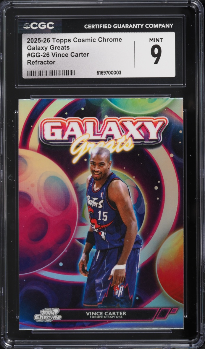 2025 Topps Chrome Cosmic Galaxy Greats Refractor Vince Carter #GG-26 CGC 9 MINT
