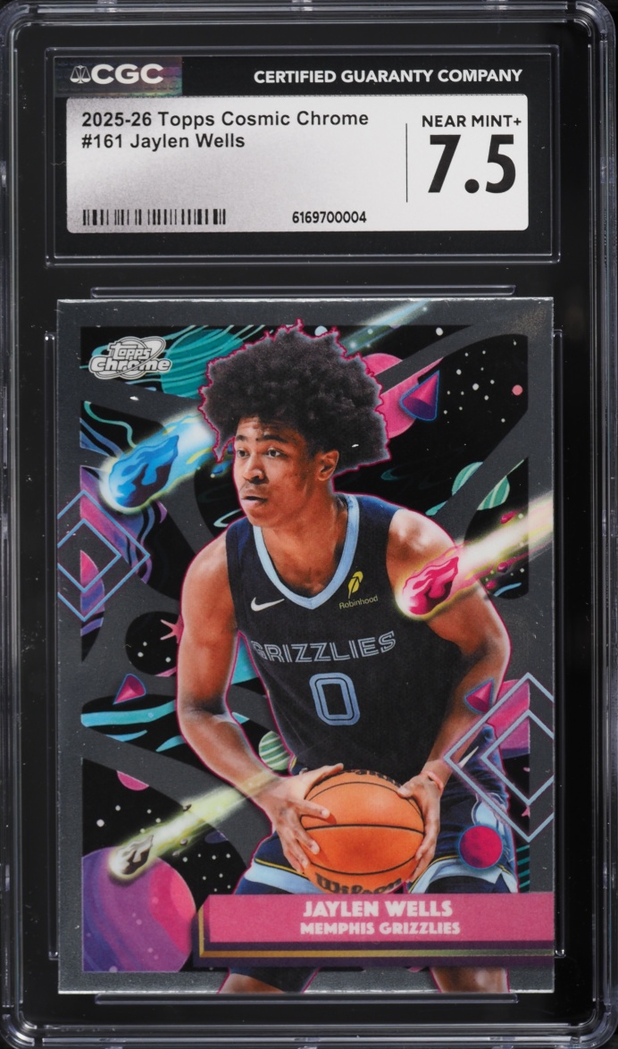 2025 Topps Chrome Cosmic Jaylen Wells #161 CGC 7.5 NRMT+