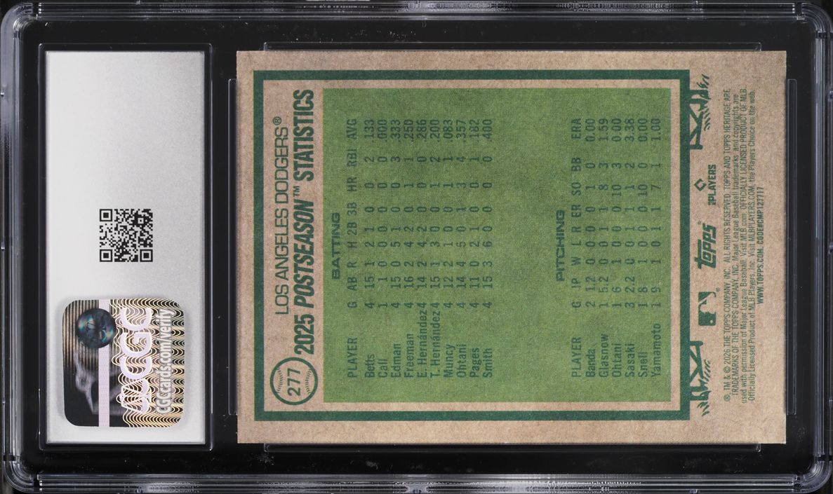 2026 Topps Heritage NL Champions #277 CGC 9 MINT