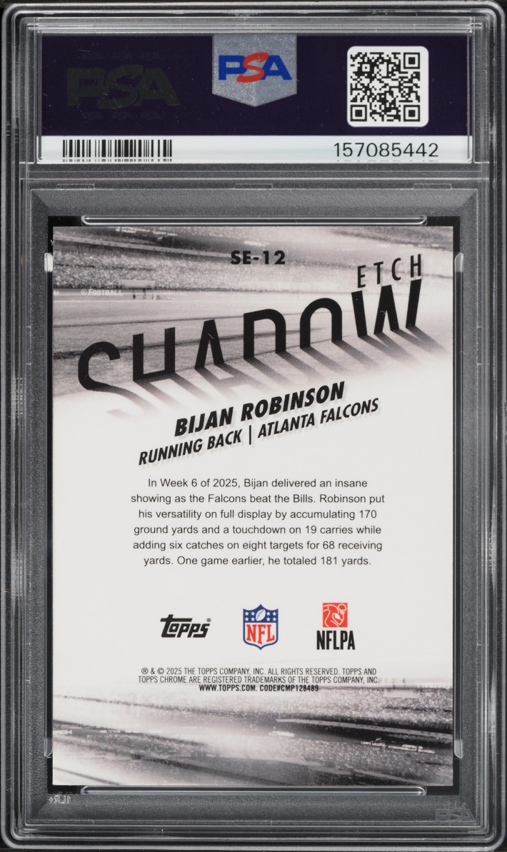 2025 Topps Chrome Shadow Etch Bijan Robinson #12 PSA 9 MINT
