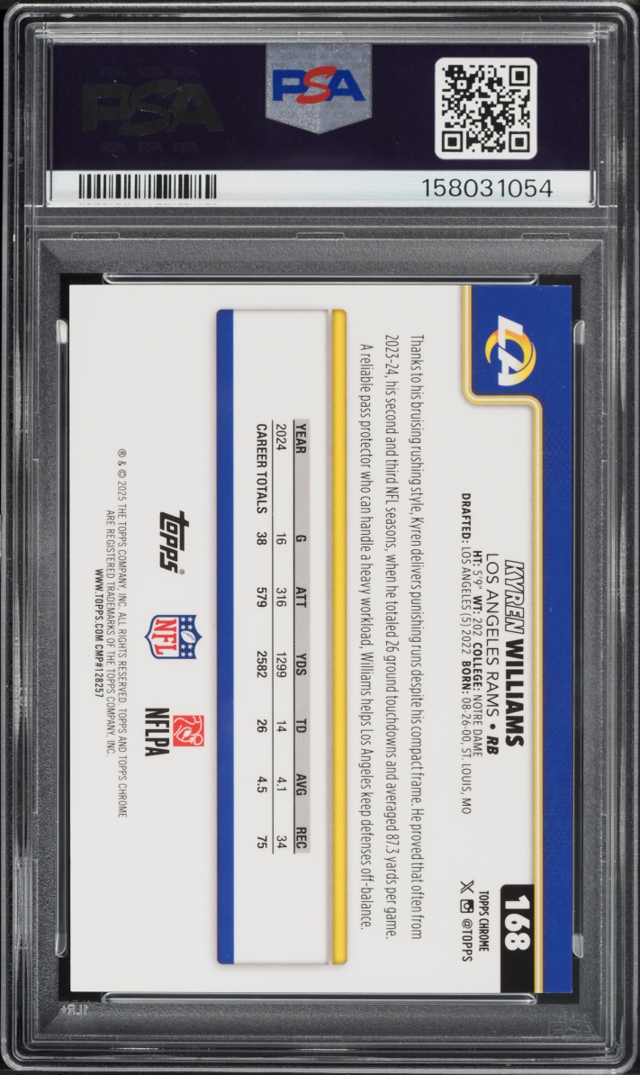 2025 Topps Chrome Tie-Dye Geometric Kyren Williams #168 PSA 9 MINT