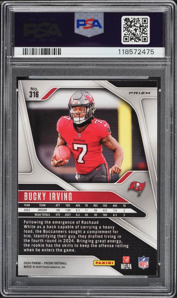 2024 Panini Prizm Silver Bucky Irving ROOKIE #316 PSA 8 NM-MT