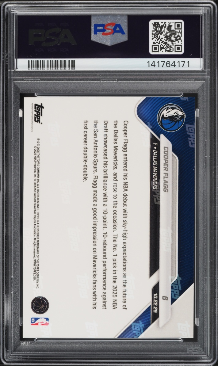 2025 Topps Now Cooper Flagg ROOKIE #6 PSA 10 GEM MINT