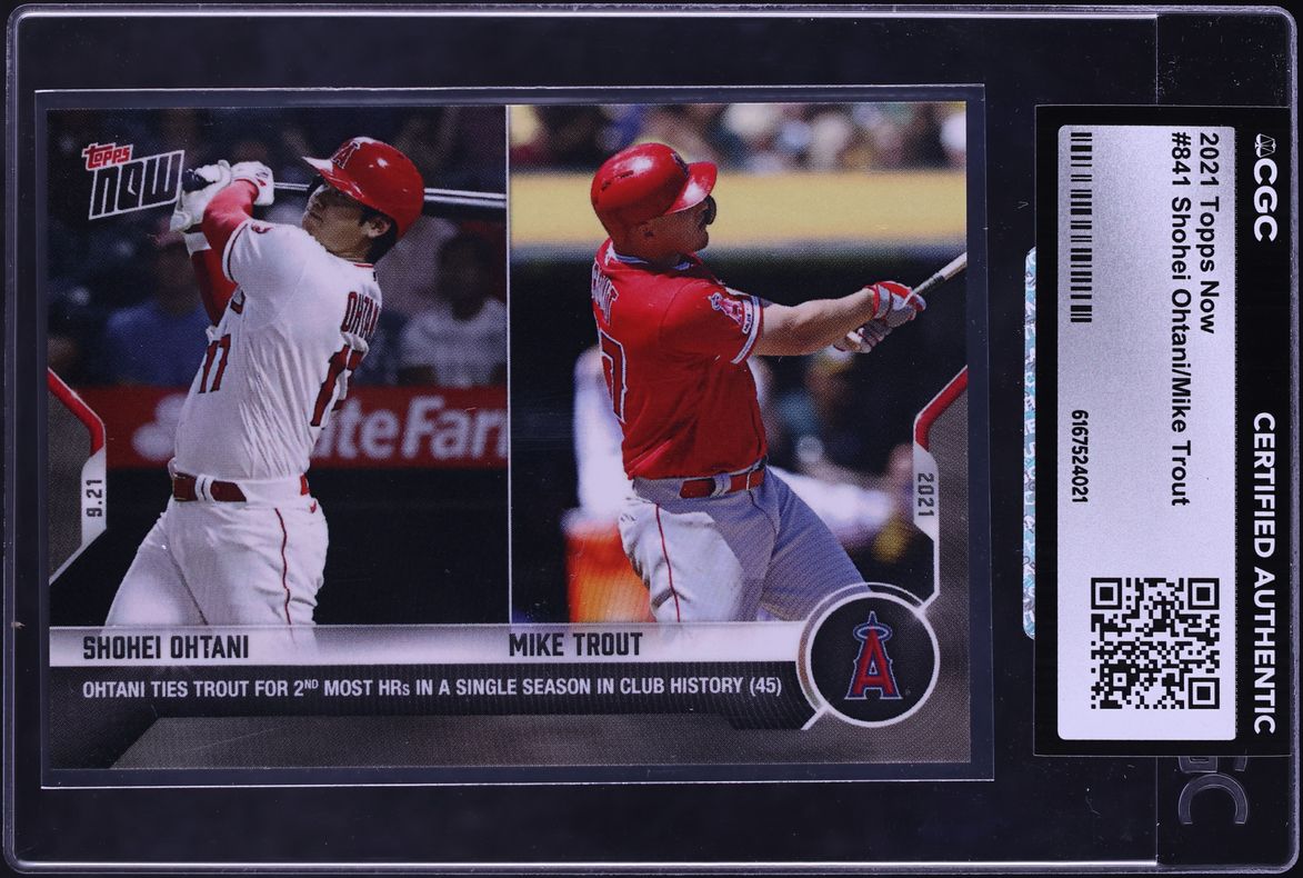 2021 Topps Now Shohei Ohtani Mike Trout #841 CGC AUTH