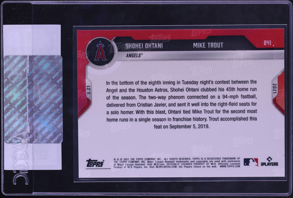 2021 Topps Now Shohei Ohtani Mike Trout #841 CGC AUTH