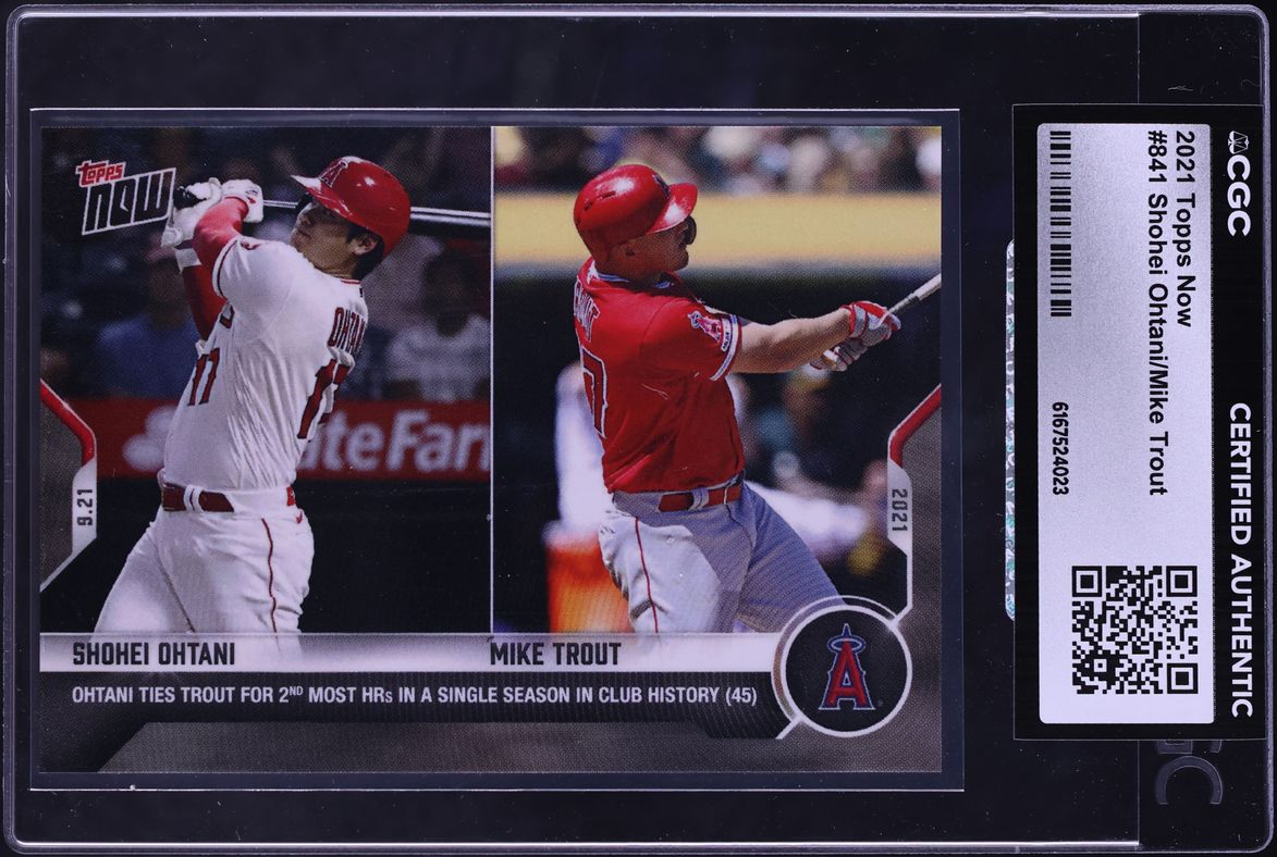 2021 Topps Now Shohei Ohtani Mike Trout #841 CGC AUTH