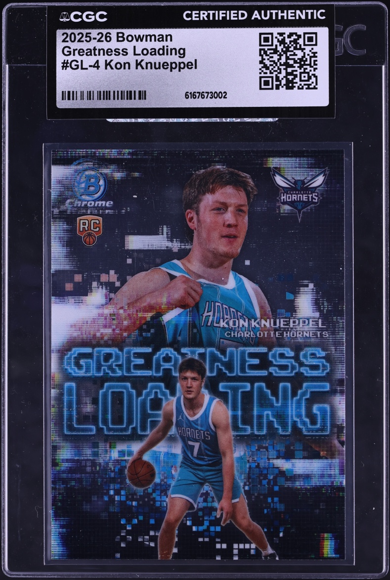 2025 Bowman Chrome Greatness Loading Kon Knueppel ROOKIE #GL-4 CGC AUTH