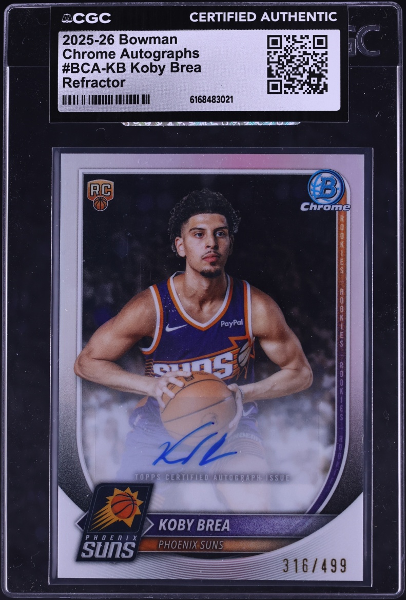 2025 Bowman Chrome Refractor Koby Brea ROOKIE AUTO /499 #BCA-KB CGC AUTH