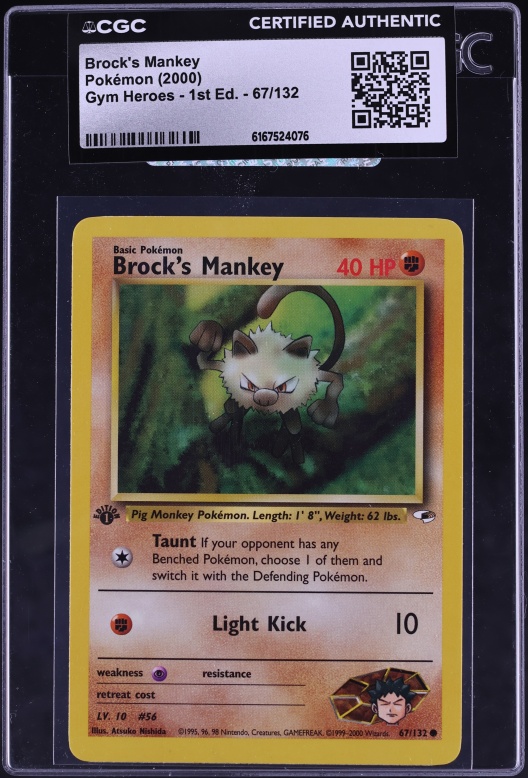 1998 Pokemon Japanese Promo Corocoro Comics Glossy Brock's Mankey