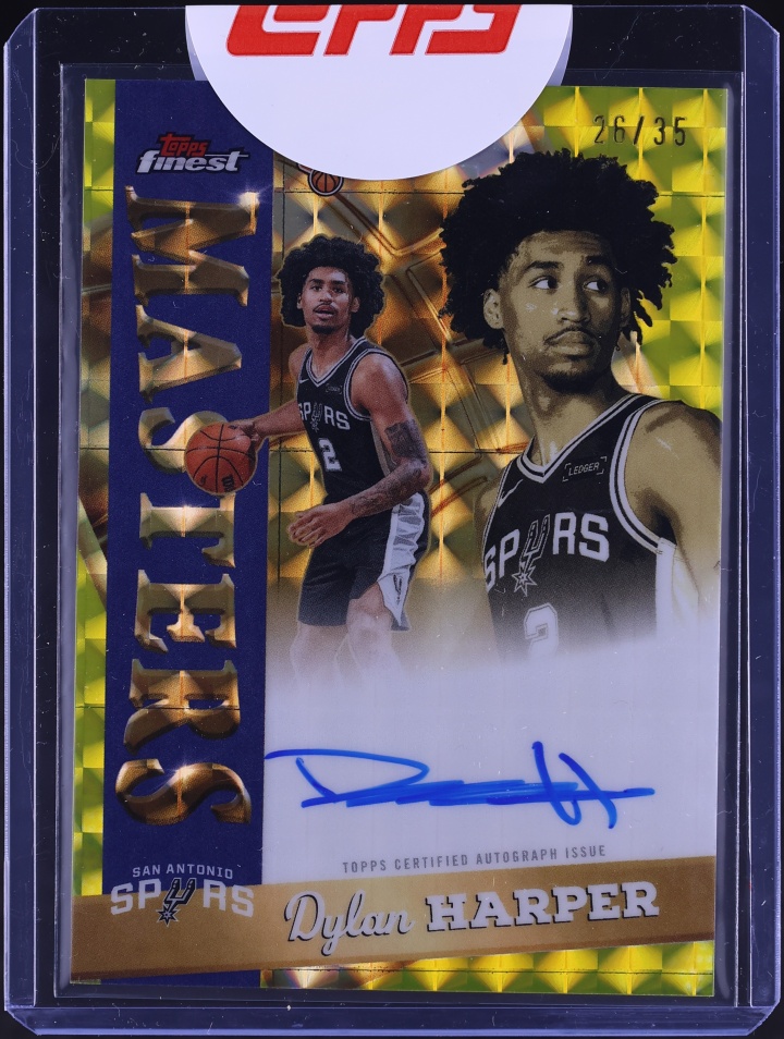 2025 Topps Finest Masters Yellow Geometric Refractor Dylan Harper ROOKIE AUTO /35 #MA-DH
