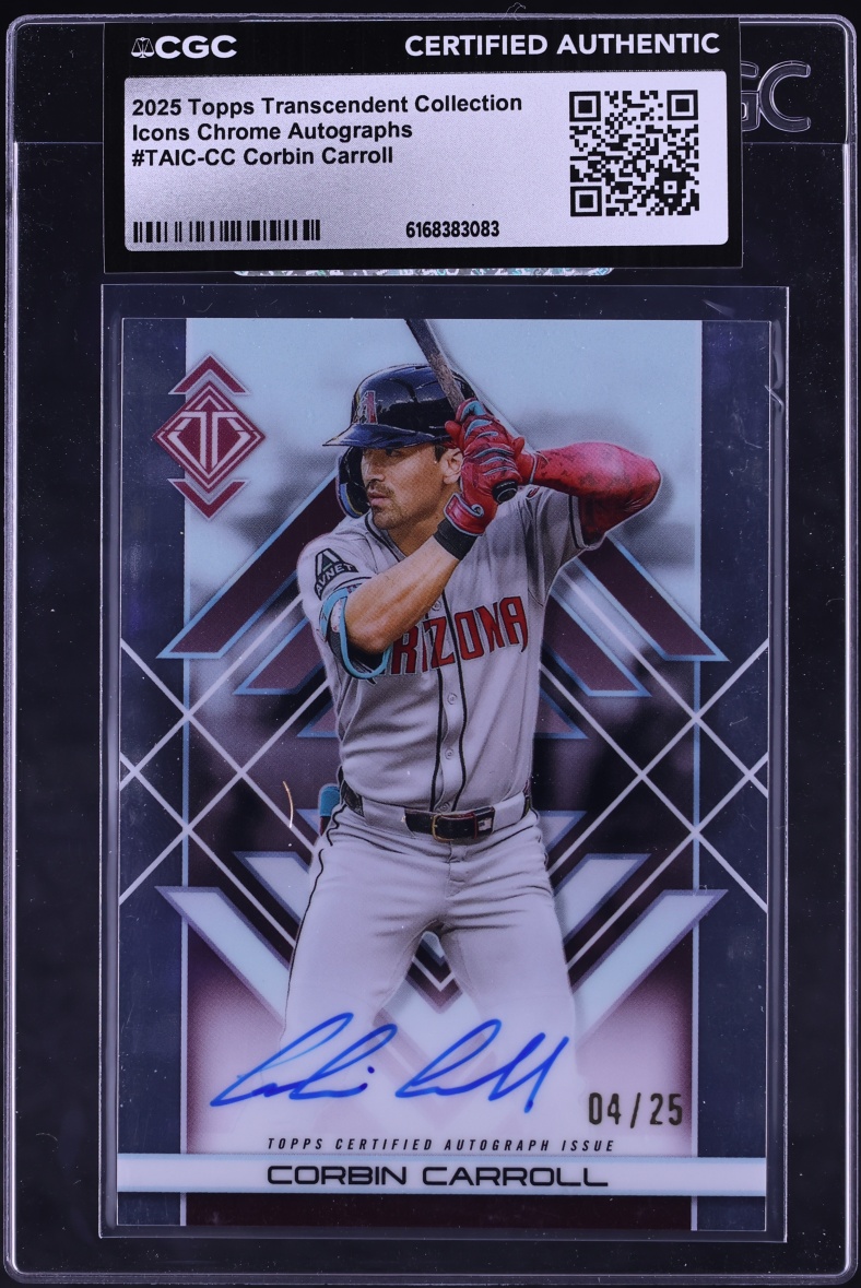2025 Topps Transcendent Collection Icons Chrome Corbin Carroll AUTO /25 #TAIC-CC CGC AUTH