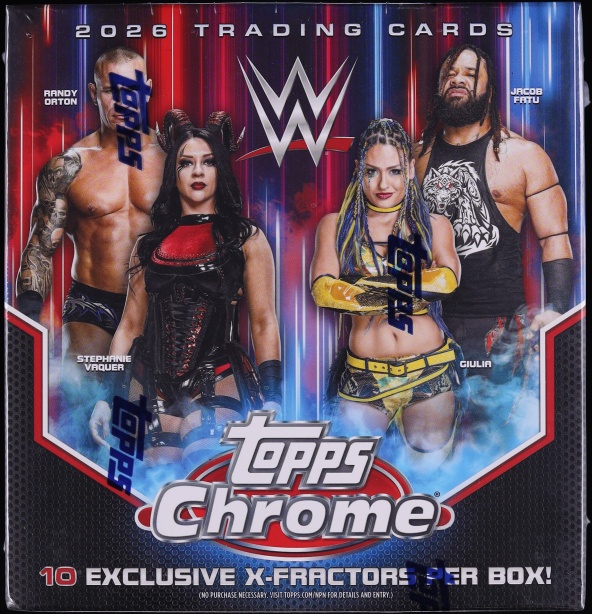 2026 Topps Chrome WWE Wrestling Sealed Mega Box, 6ct Packs