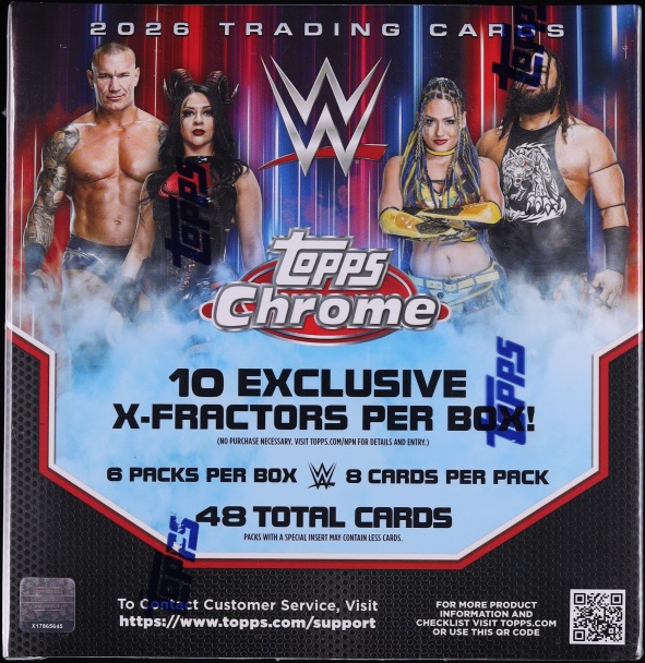 2026 Topps Chrome WWE Wrestling Sealed Mega Box, 6ct Packs