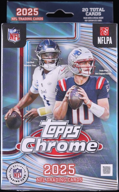 2025 Topps Chrome Football Sealed Hanger Box, 1ct Pack