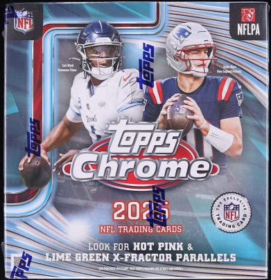 2025 Topps Chrome Football Sealed Mega Box, 7ct Packs