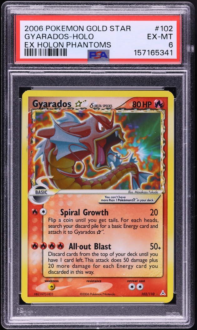 gyarados pokemon card value 6/102  Base Set First Edition #6 (Shadowless) this item offers a spectacular aesthetic for a gallery Gyarados [Shadowless] #6 Prices |