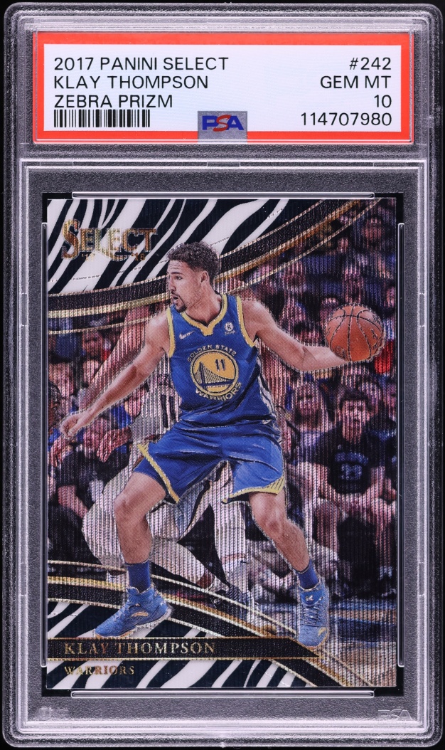 2017 Select Courtside Zebra Prizm Klay Thompson #242 PSA 10 GEM MINT