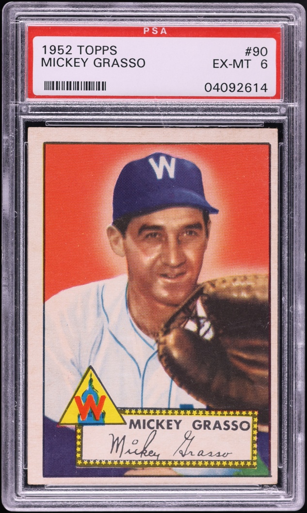 1952 Topps Mickey Grasso #90 PSA 6 EXMT