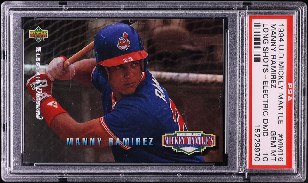 1994 Upper Deck Mickey Mantle Long Shots Electric Diamond Manny Ramirez #MM16 PSA 10 GEM MINT
