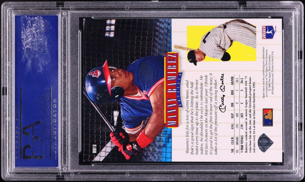 1994 Upper Deck Mickey Mantle Long Shots Electric Diamond Manny Ramirez #MM16 PSA 10 GEM MINT