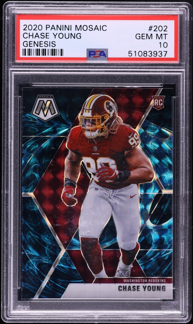 2020 Panini Mosaic Genesis Prizm Chase Young ROOKIE #202 PSA 10 GEM MINT