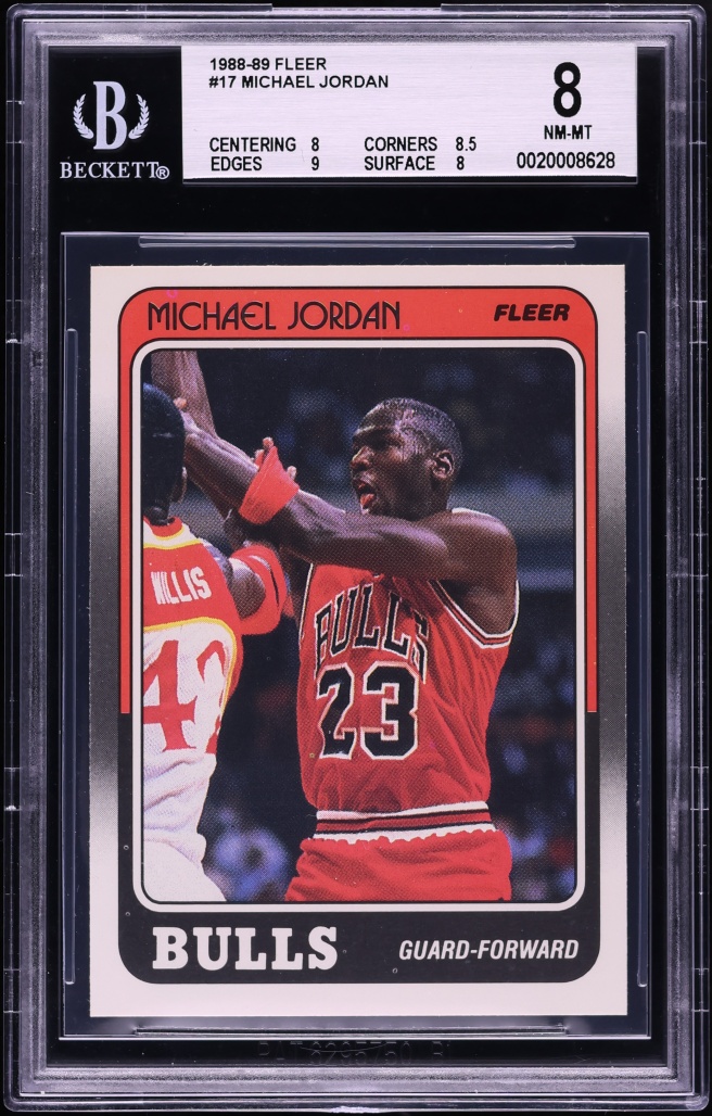 1988 Fleer Basketball Michael Jordan #17 BGS 8 NM-MT