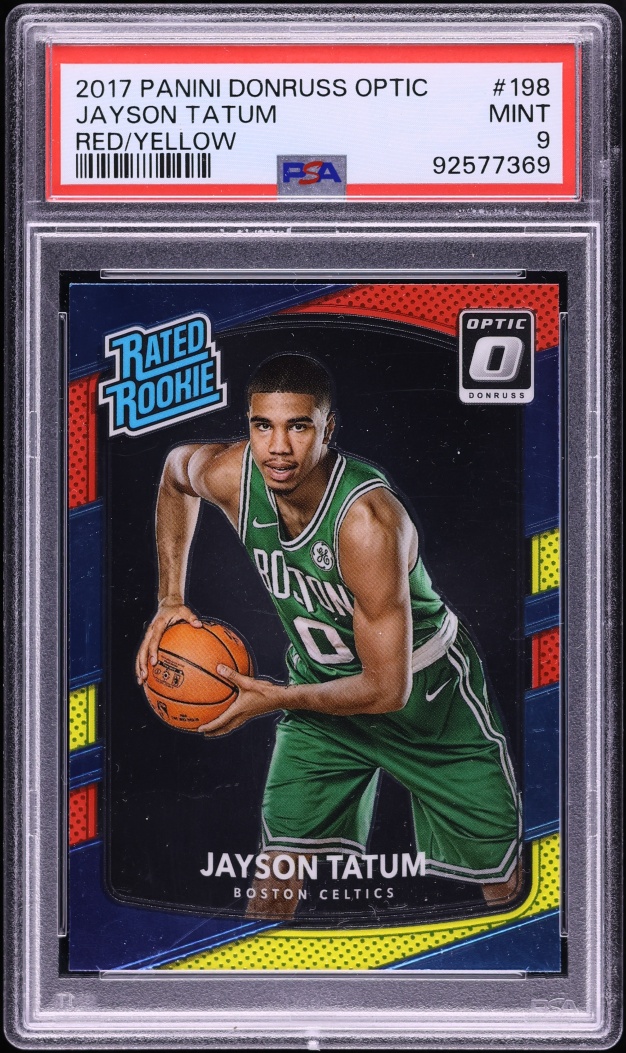 2017 Donruss Optic Red & Yellow Jayson Tatum ROOKIE #198 PSA 9 MINT
