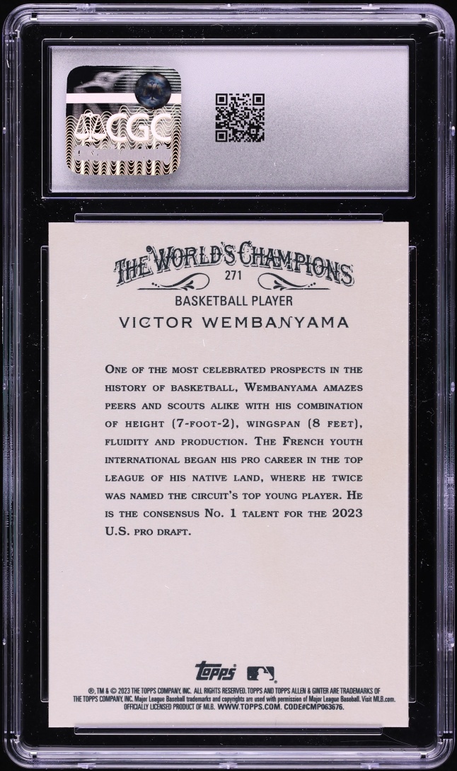 2023 Topps Allen & Ginter Victor Wembanyama ROOKIE #271 CGC 10 GEM MINT