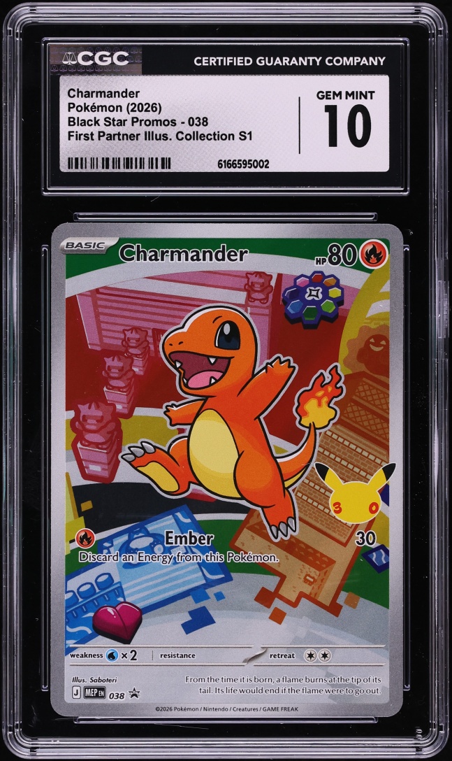 2026 Pokemon Mega Evolution Promo First Partner Illustration Full Art Charmander #38 CGC 10 GEM