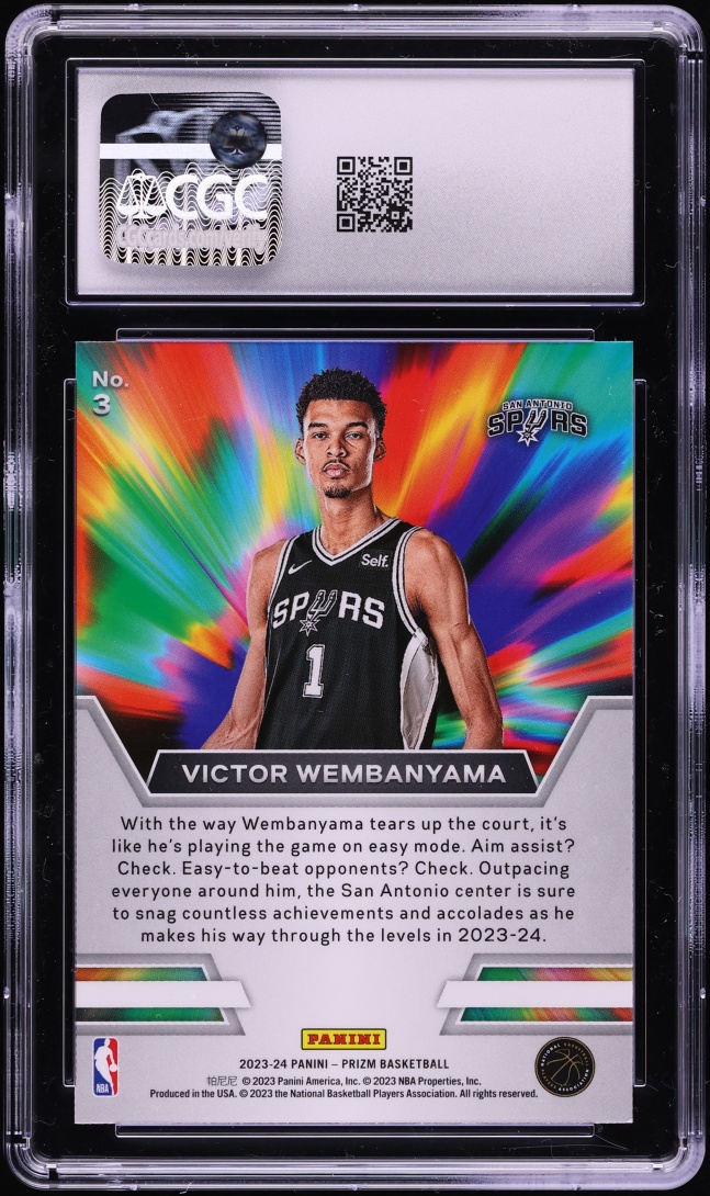 2023 Panini Prizm Instant Impact Victor Wembanyama ROOKIE #3 CGC 9 MINT