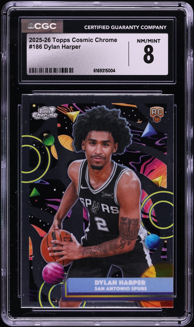 2025 Topps Chrome Cosmic Dylan Harper ROOKIE #186 CGC 8 NM-MT
