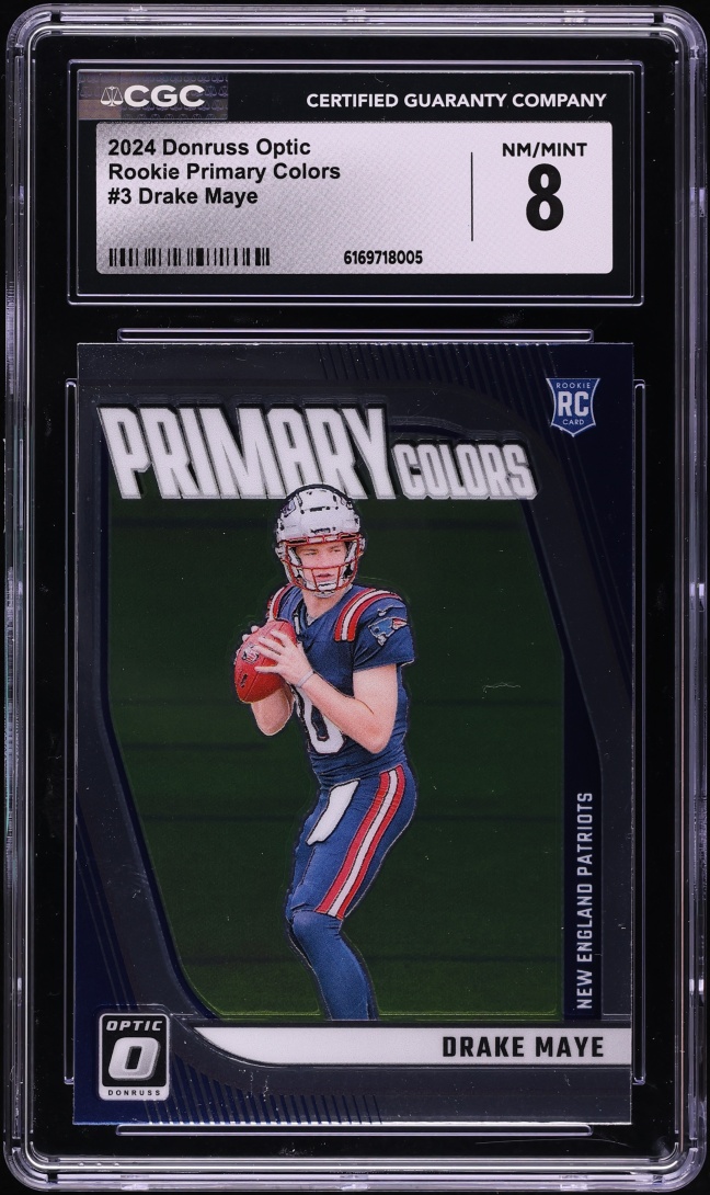 2024 Donruss Optic Primary Colors Drake Maye ROOKIE #3 CGC 8 NM-MT