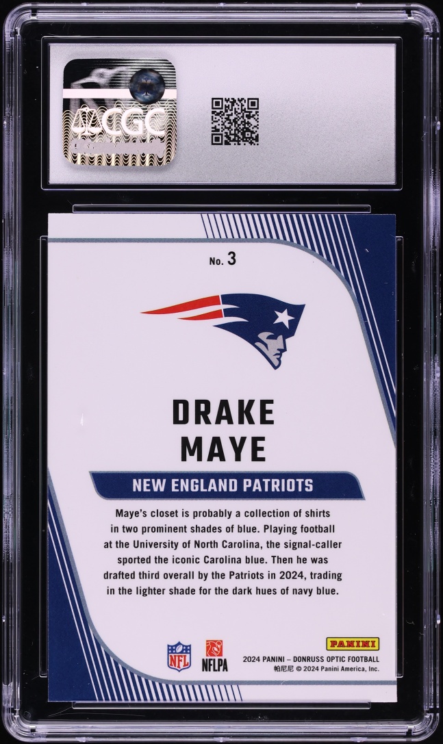 2024 Donruss Optic Primary Colors Drake Maye ROOKIE #3 CGC 8 NM-MT