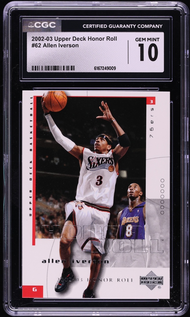 2002 Upper Deck Honor Roll Allen Iverson #62 CGC 10 GEM MINT