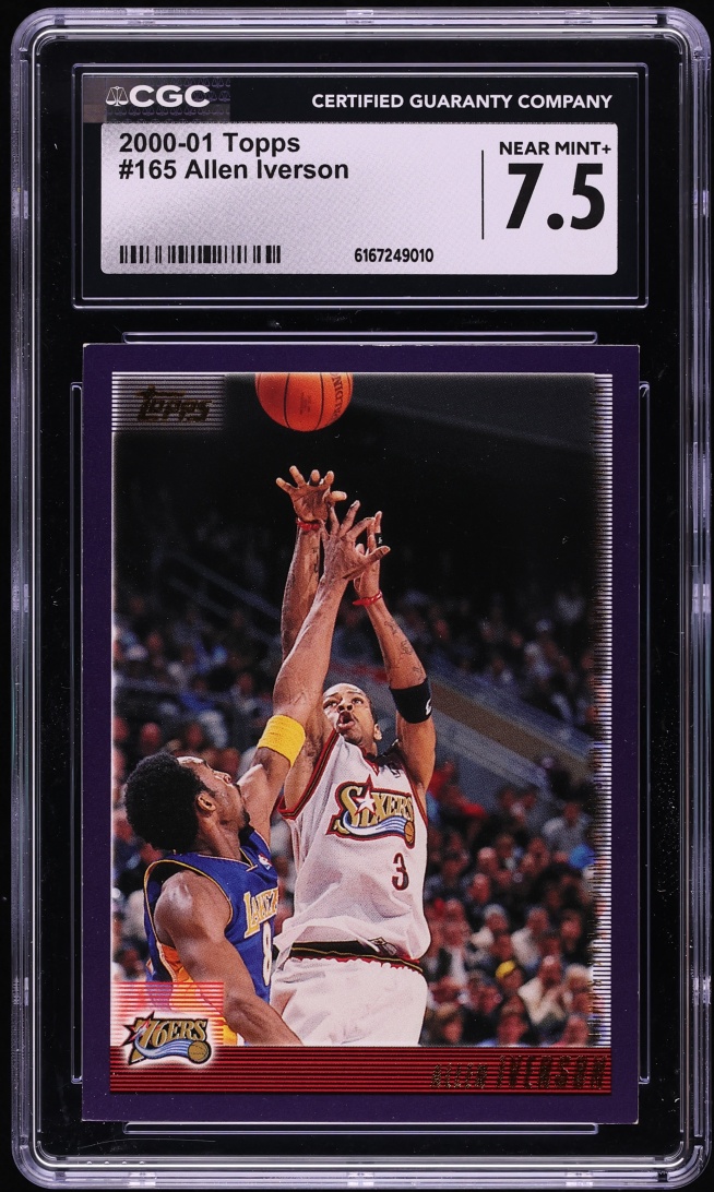 2000 Topps Basketball Allen Iverson #165 CGC 7.5 NRMT+