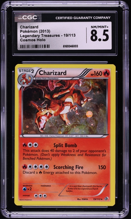 2013 Pokemon Black & White Legendary Treasures Cosmos Holo Charizard #19 CGC 8.5 NM-MT+