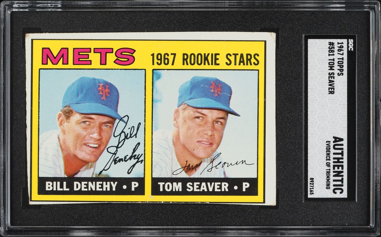 1967 Topps Tom Seaver Bill Denehy ROOKIE #581 SGC AUTH