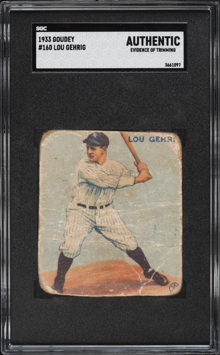 1933 Goudey Lou Gehrig #160 SGC AUTH