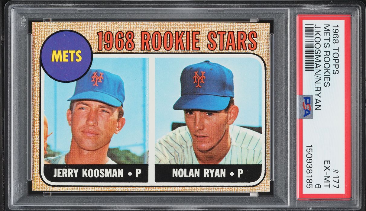 1968 Topps Nolan Ryan Jerry Koosman ROOKIE #177 PSA 6 EXMT